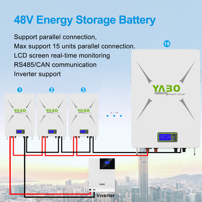 Solar Lifepo4 Batterie Powerwall 5kwh 10kwh Tragbarer Transport 48v 200ah