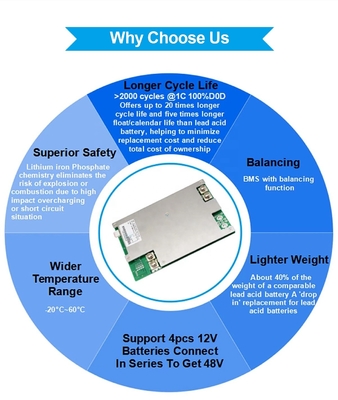 RV BMS 100ah 12v Lithium Lifepo4 Batterie Deep Cycle 2000 Mal