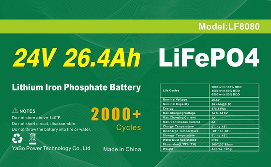 26,4 Ah 24 V Lifepo4 Batterie Marine Längere Lebensdauer