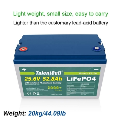 25,6 V 52 Ah 50 Ah 24 V Lifepo4 Deep Cycle Batterie Solar 3000 Zyklen