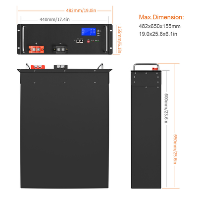 48v 40ah 50ah Lifepo4 UPS Ersatzakku für Sonnensystem
