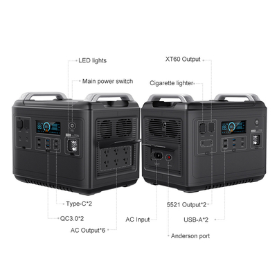 Tragbares LiFePO4-Kraftwerk für Klimaanlage, Kühlschrank, Zuhause, 2000 W, Lifepo4, USV-Solargenerator