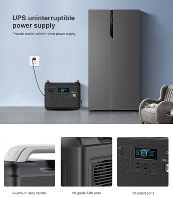 UPS Tragbares Lithium-Kraftwerk Lifepo4 Solar 2000 W 1000 Watt Zwei-Wege-Schnell