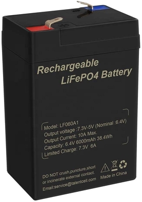 Lithium-Eisen-Phosphat-Tiefzyklus-LiFePO4-Batterie Lithium 6V 6Ah 6,4V für Spielzeug UPS