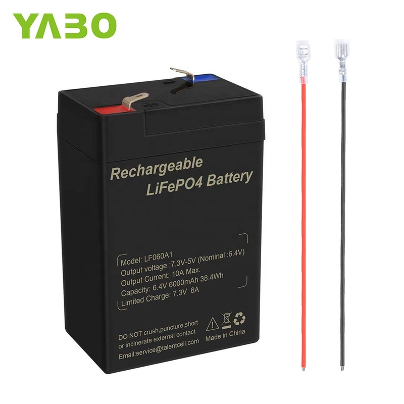 6Ah 6V Lifepo4 Deep Cycle Lithium Batterie für Spielzeug Fahrradscheinwerfer Autoscooter
