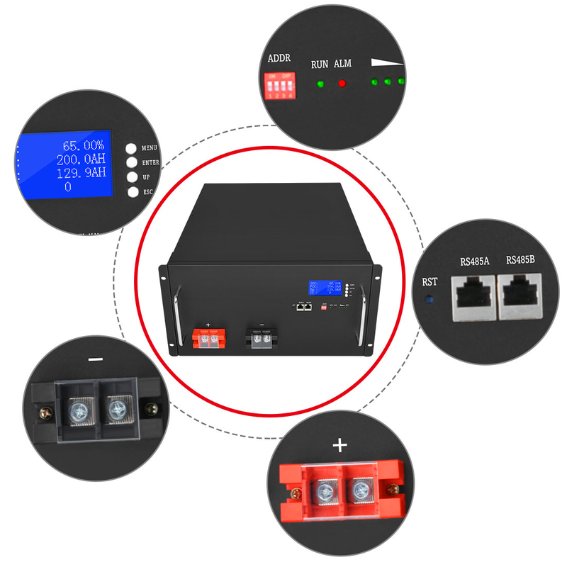 Anrechenbare Batterie-Größe 230Ah 51,2 V Lifepo4 Batterie-16S1P 5.5U